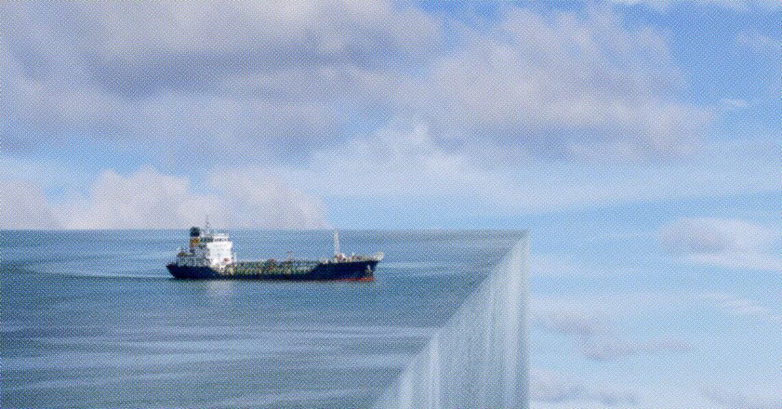 ship going off cliff absurd depiction of risk