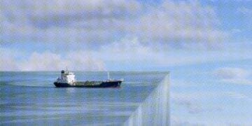 ship going off cliff absurd depiction of risk