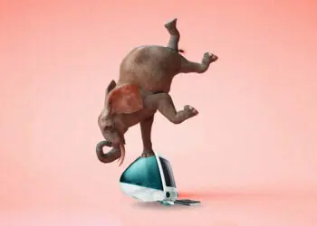 technical debt concept elephant on computer