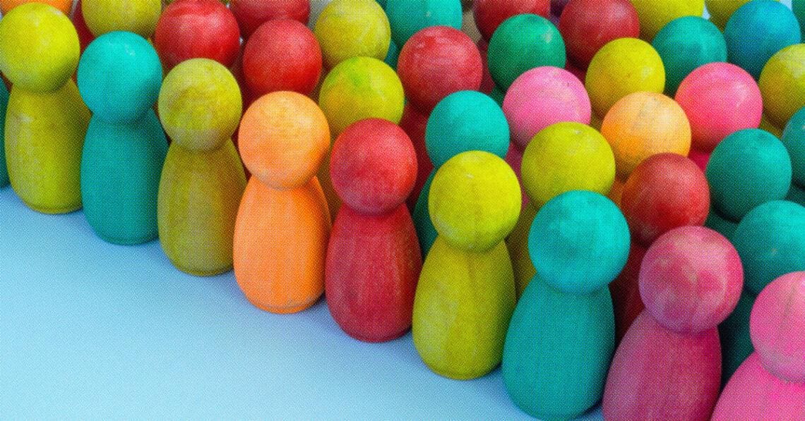 diversity concept with wooden block people