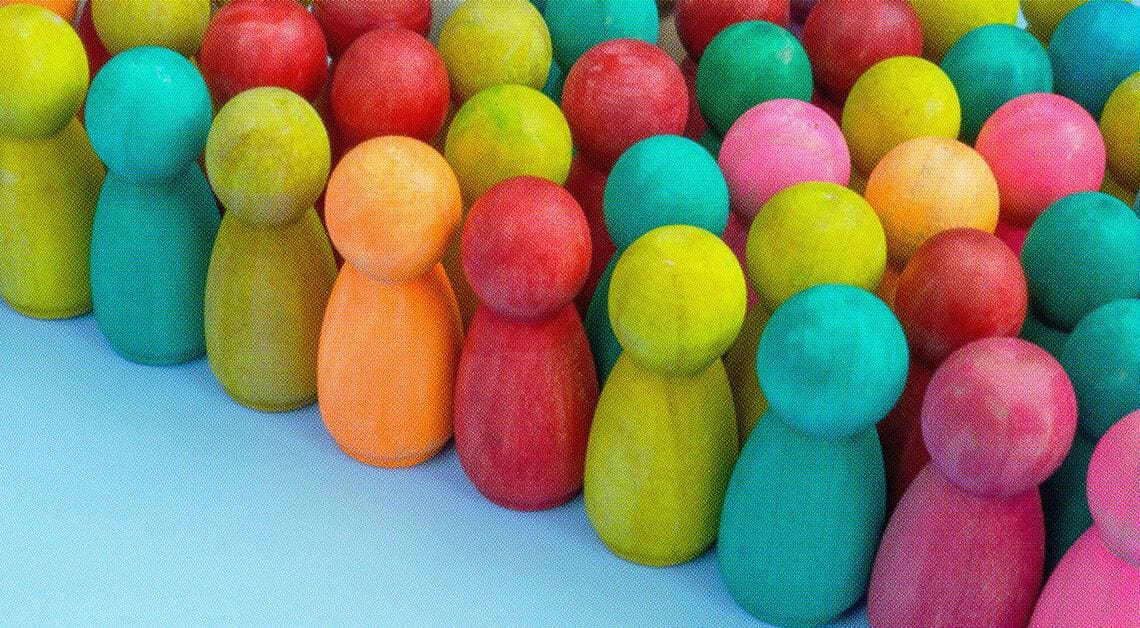 diversity concept with wooden block people