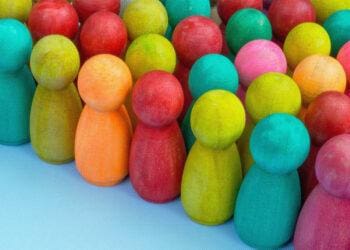 diversity concept with wooden block people