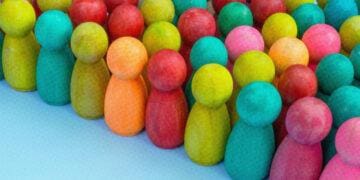 diversity concept with wooden block people