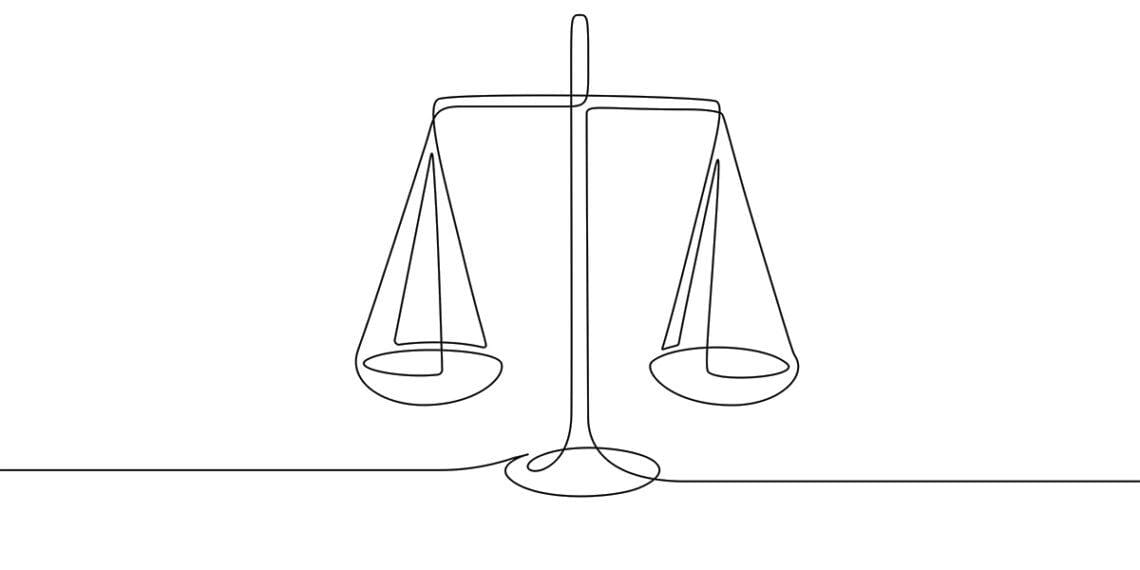 line art scales of justice