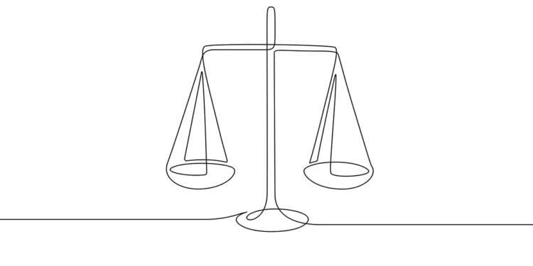 line art scales of justice