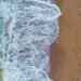 pollution on beach overhead view