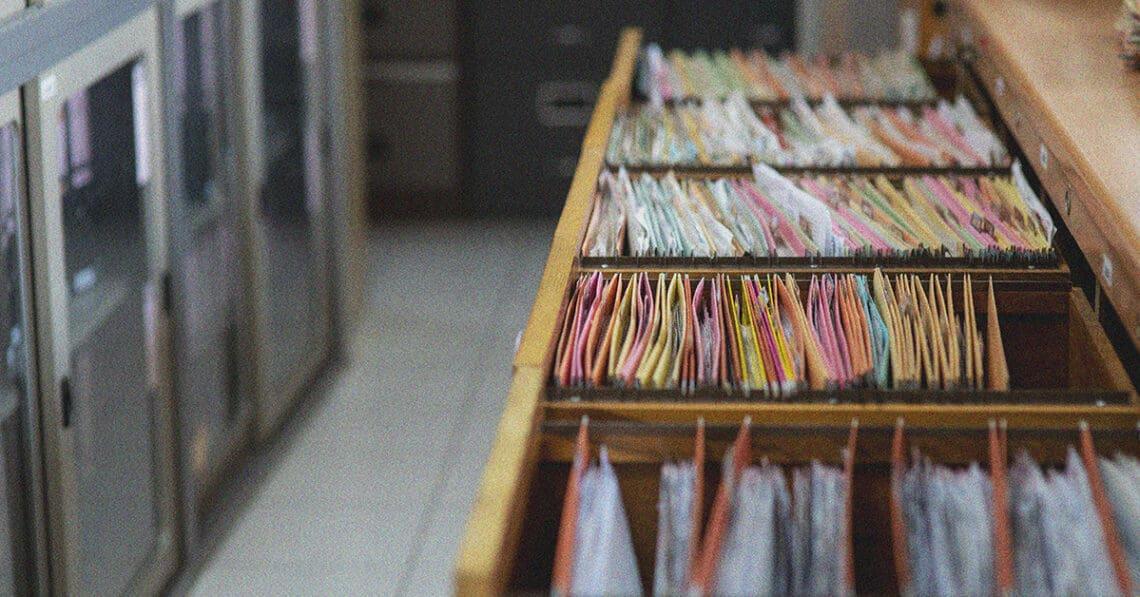 company retaining customer data in files