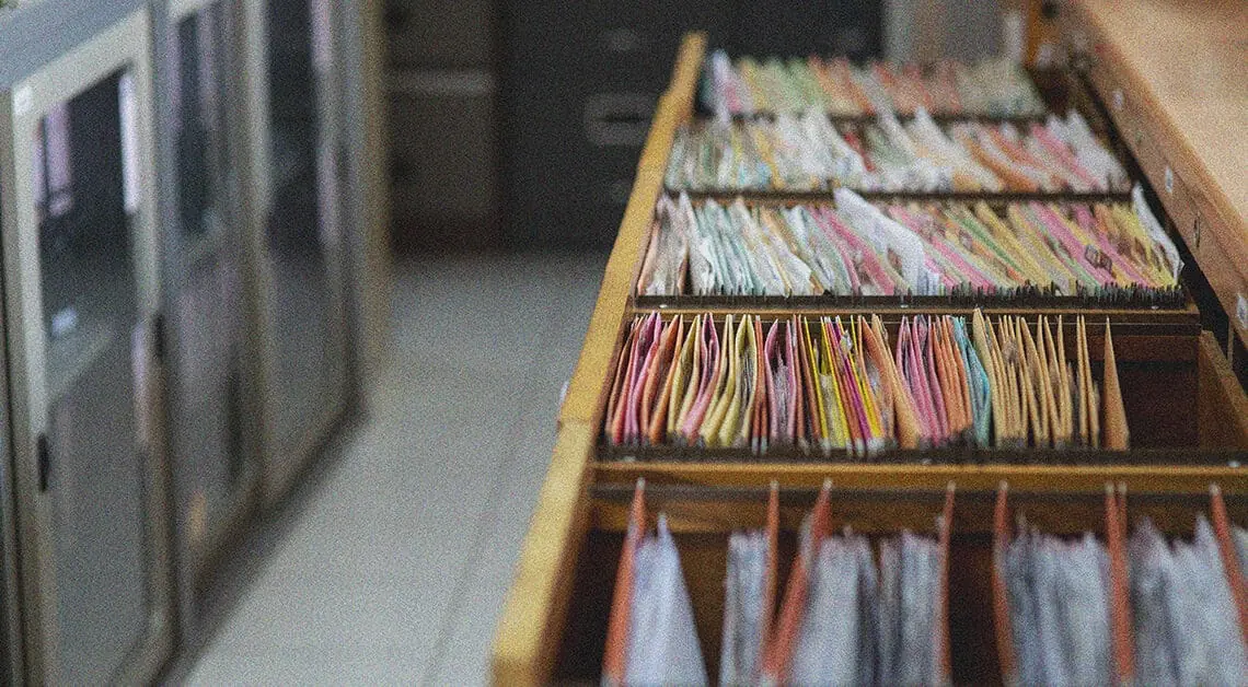 company retaining customer data in files