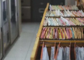company retaining customer data in files