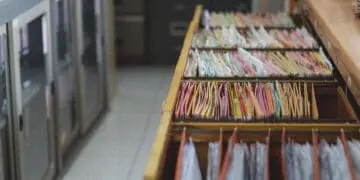company retaining customer data in files