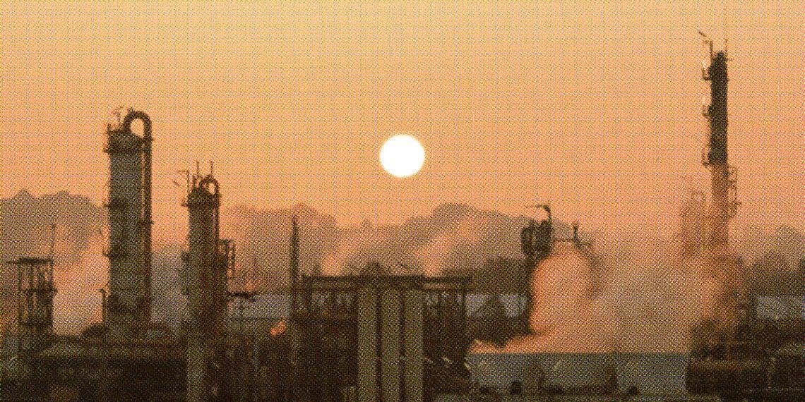 pollution against sunset sky