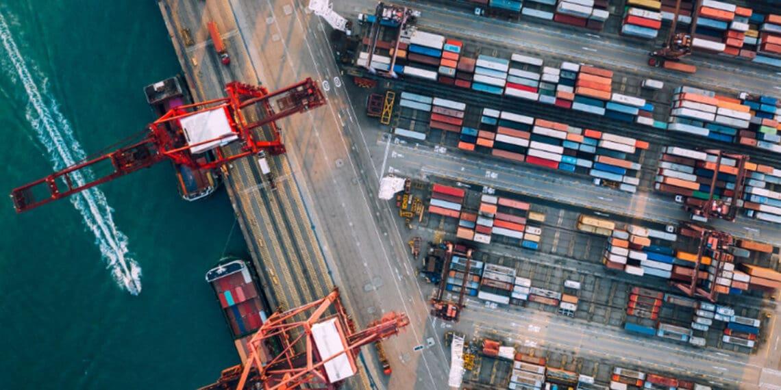 shipping containers at port