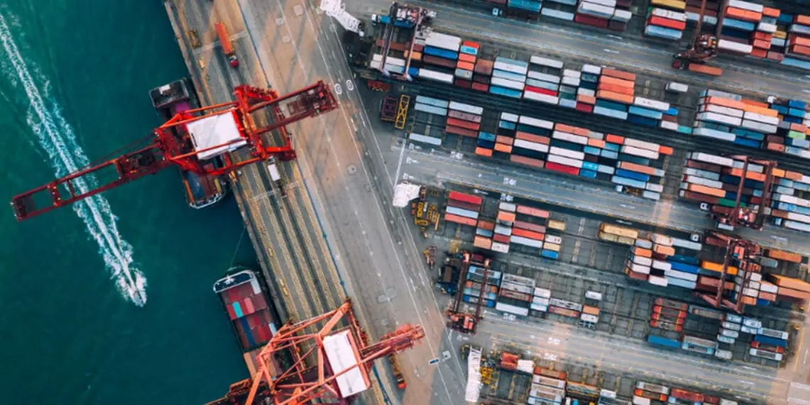 shipping containers at port