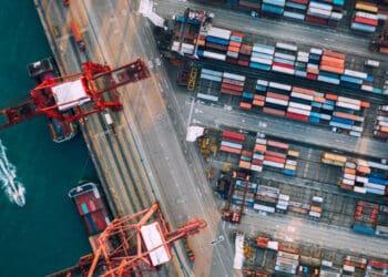 shipping containers at port