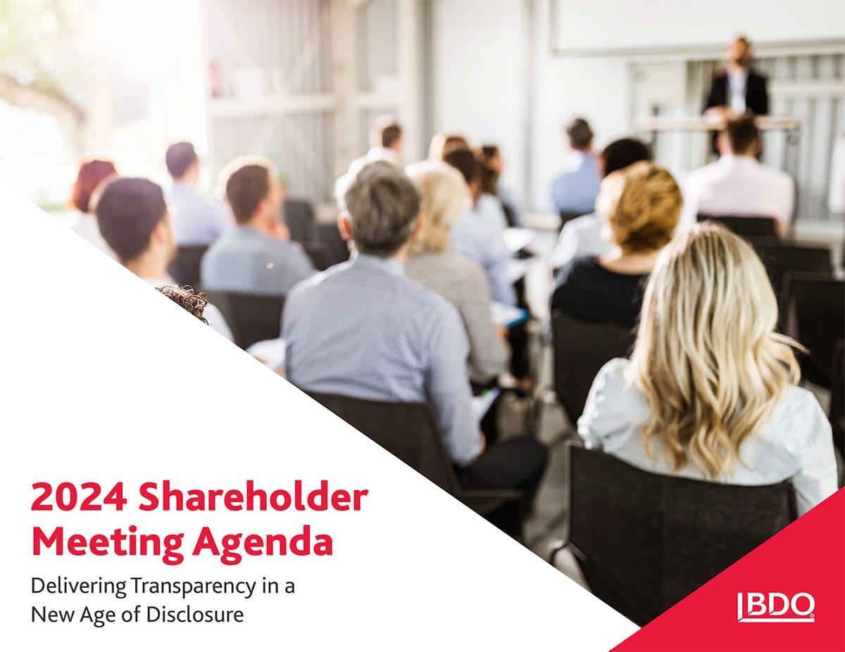 2024 Shareholder Meeting Agenda | Corporate Compliance Insights