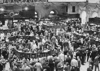 floor of the new york stock exchange 1950s