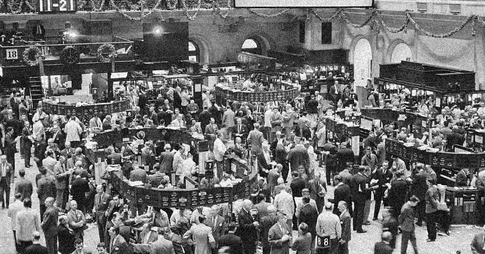 floor of the new york stock exchange 1950s