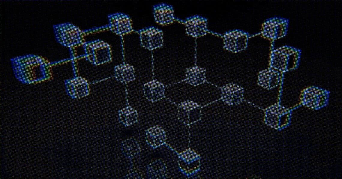 series of blocks connected to represent blockchain