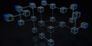 series of blocks connected to represent blockchain