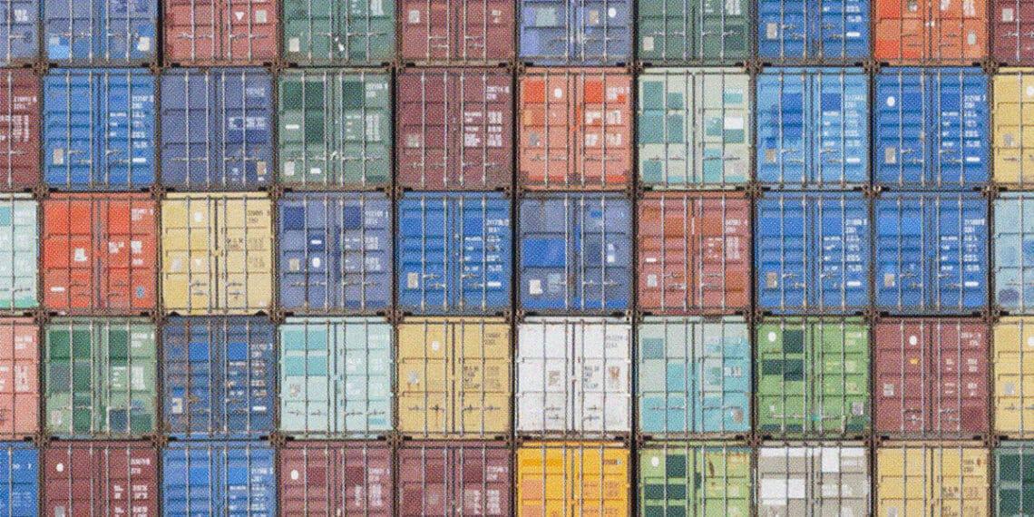 shipping containers in colorful stack