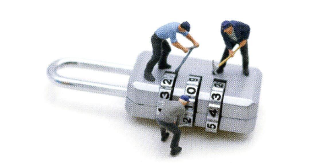 characters breaking into padlock