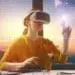 woman using metaverse at work