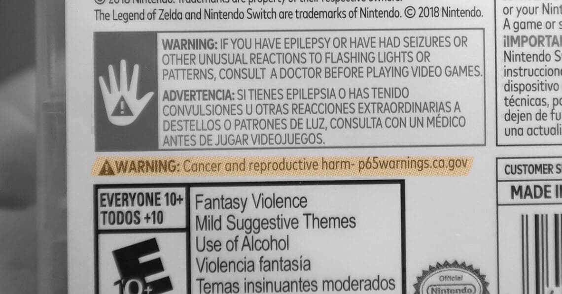 california proposition 65 warning label short form