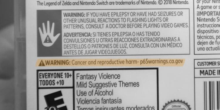 california proposition 65 warning label short form