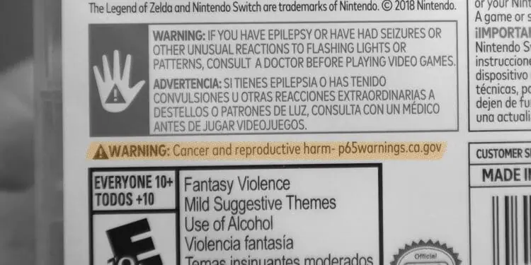 california proposition 65 warning label short form