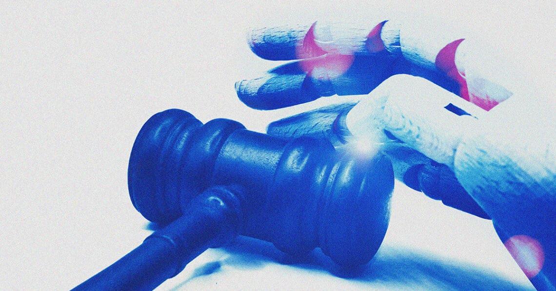 robot hand with gavel