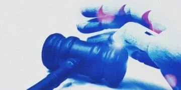 robot hand with gavel