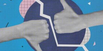 voting concept thumbs up and down