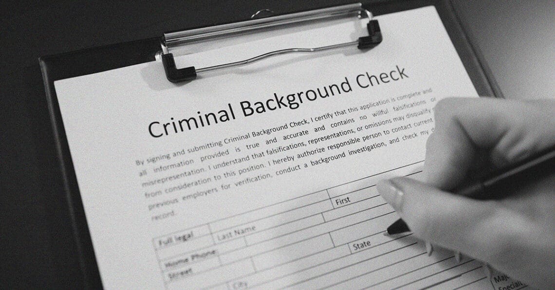 hand signing criminal background check form