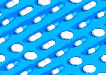 pills arranged in grid