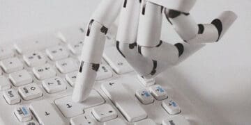 robot pressing keyboard enter key