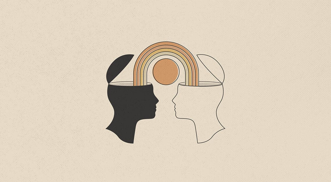 empathy concept sharing emotion between two people