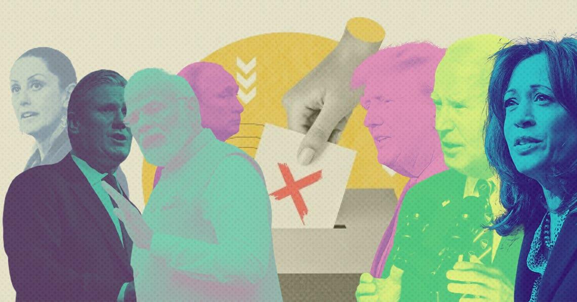 global election collage harris