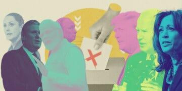 global election collage harris