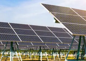 field of solar panels