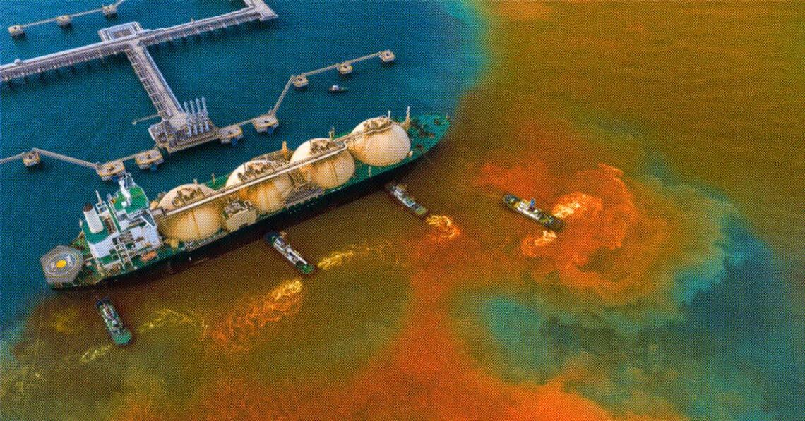 oil spill colorful