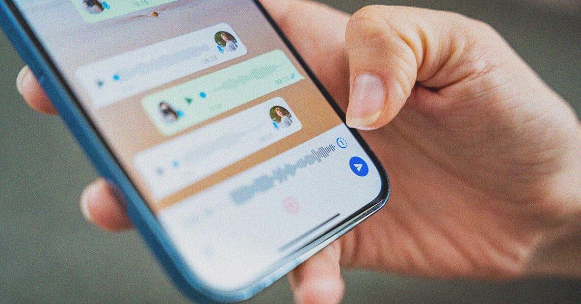 person looking at whatsapp thread