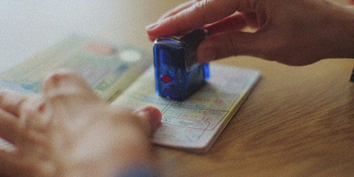 stamping passport