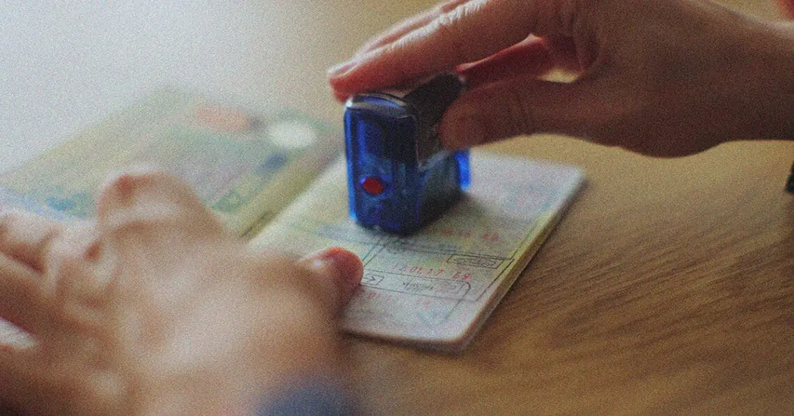 stamping passport
