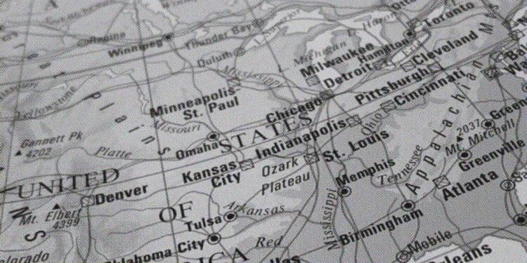 us map black and white