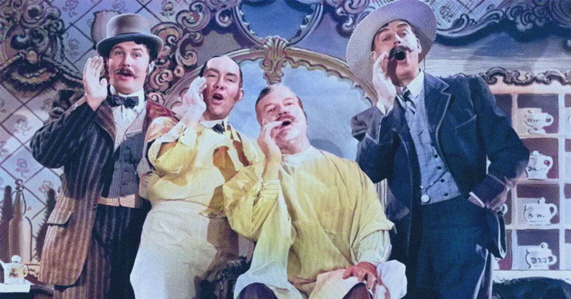 barbershop quartet harmonizing