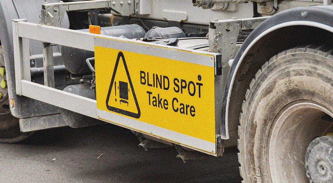blind spot warning on truck
