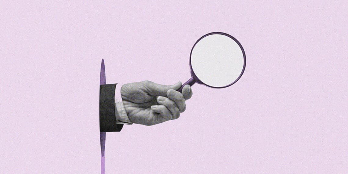 magnifying glass internal investigation digital collage