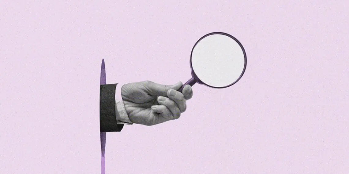 magnifying glass internal investigation digital collage