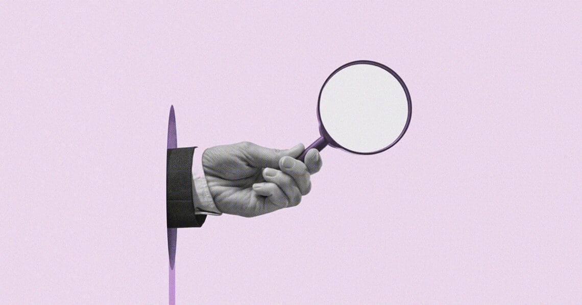 magnifying glass internal investigation digital collage