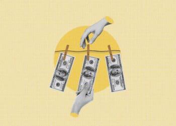 money laundering digital collage